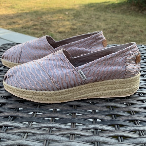 JOY & MARIO Espadrille Wedge Slip-Ons - Coffee - Picture 14 of 16